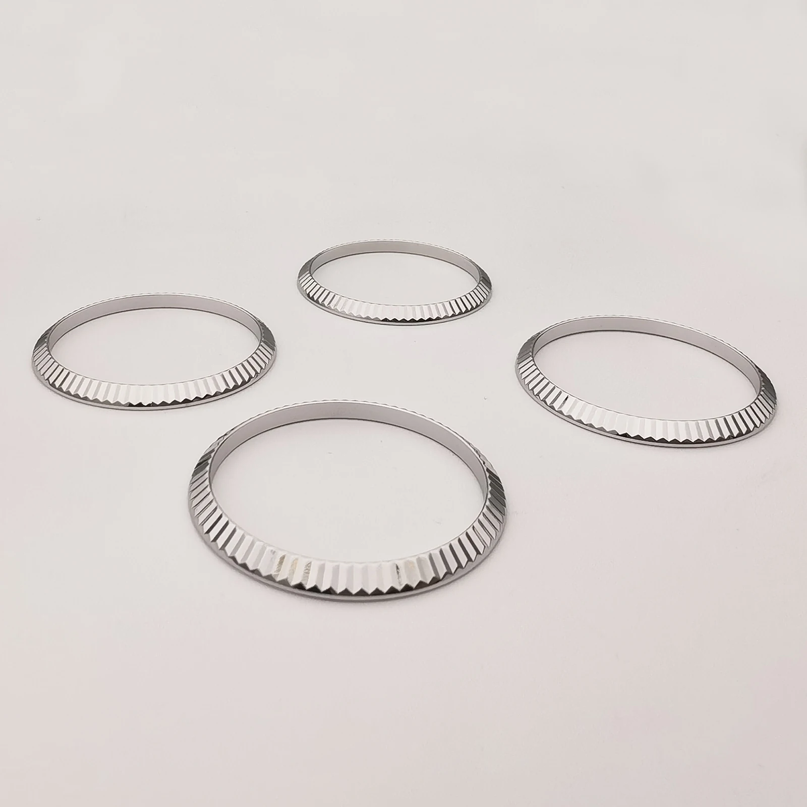 White Gold Plated Fluted Bezel for RLX Datejust 36mm, Fit 126234 116234 126200, High Quality Aftermarket Watch Part
