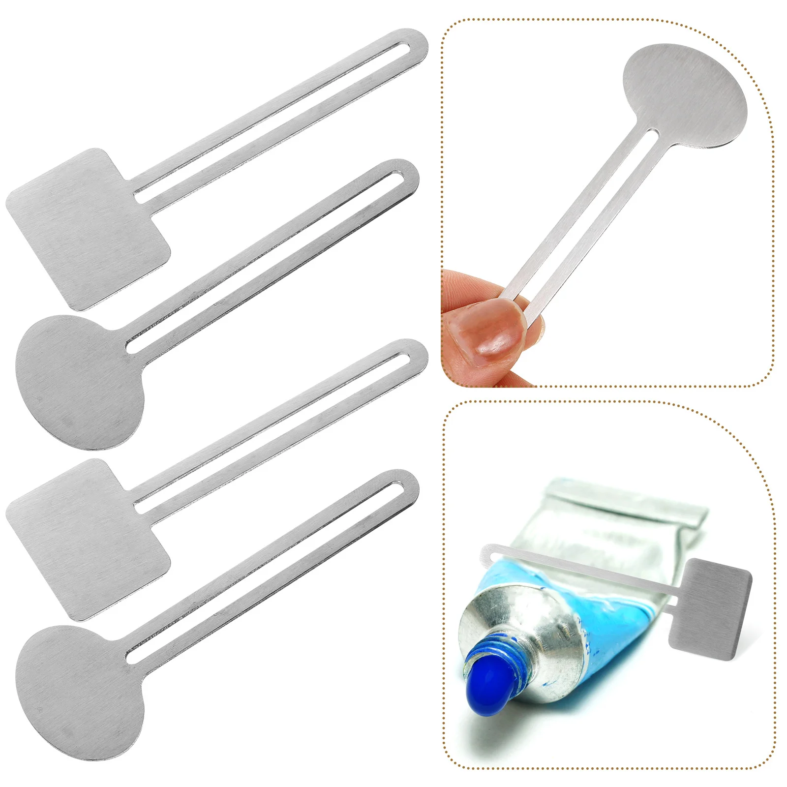 

4pcs Stainless Steel Toothpaste Squeezer Manual Tube Dispenser Tool For Bathroom Household Paste Cream Lotion Ointment Metal