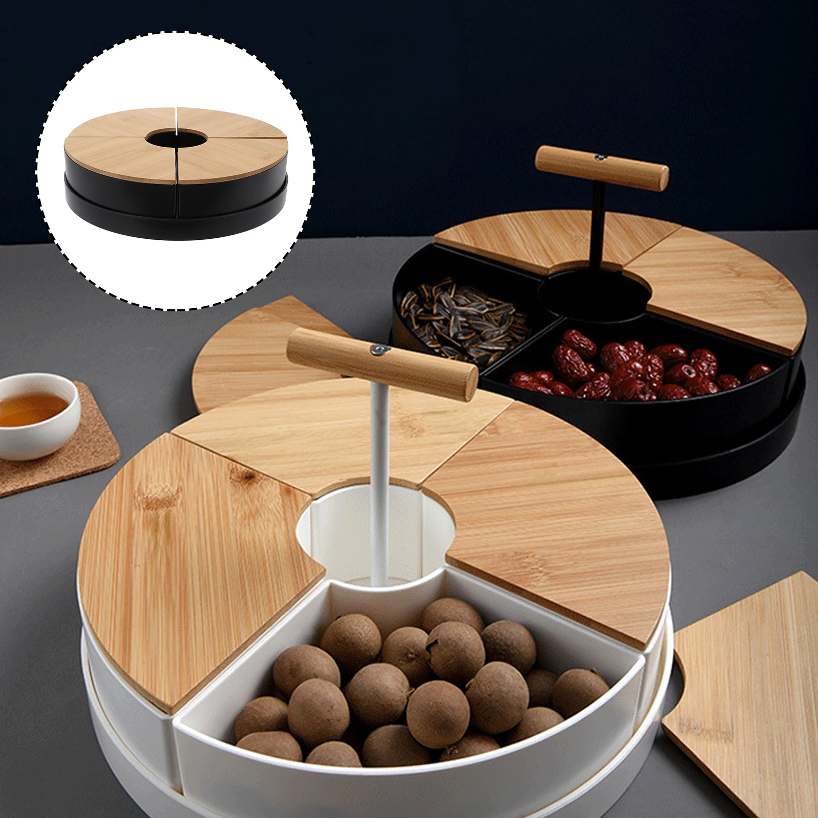

1 set Snack Fruit Plate Divider ABS Iron Serving Tray Storage Container for Dried Chocolate Cookie Candy Party Wedding Christmas