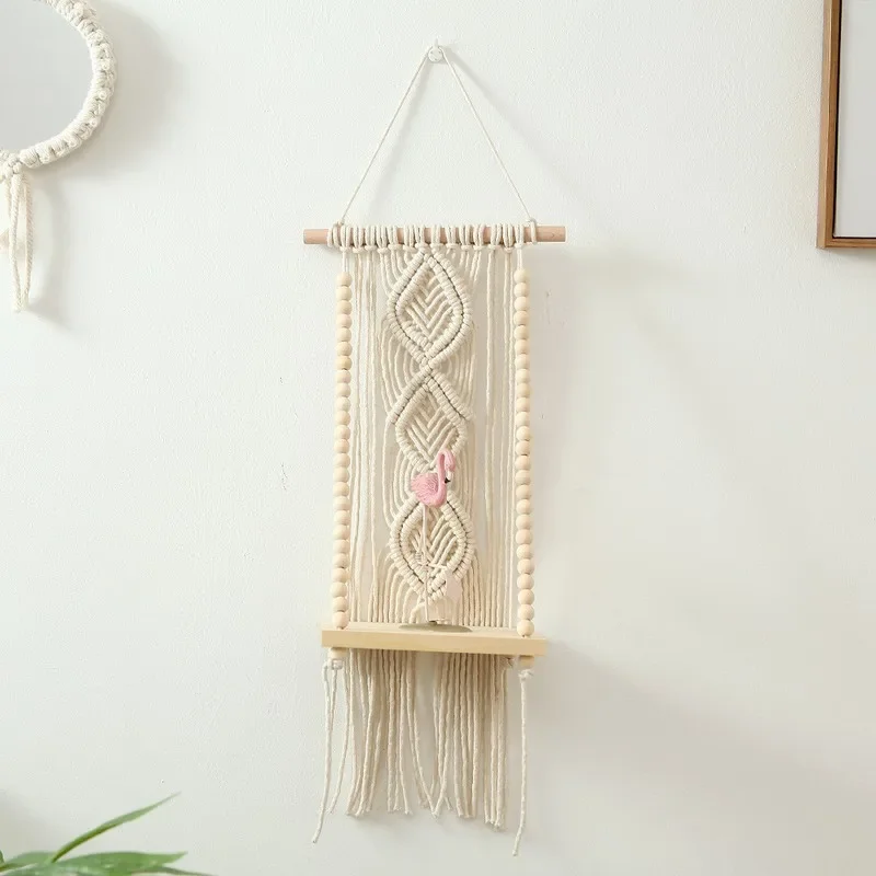 christmas cotton rope set of 3 decor corner shelves eco-friendly shower caddy macrame hanging shelves boho wall decor