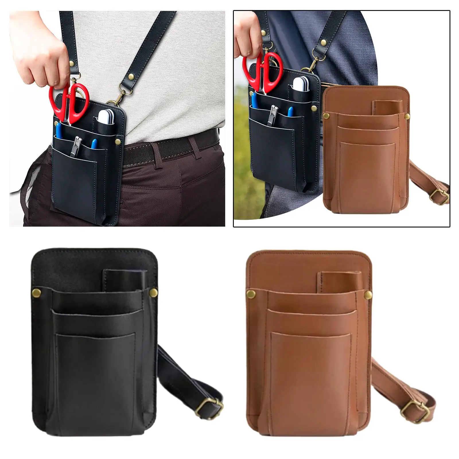 Hairdressing Tools Waist Belt Bag Scissors Pouch with Adjustment Shoulder Strap Fanny Pack Barber Bag for Hairpins New Year Gift