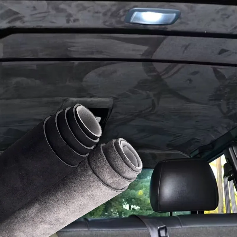 Car Roof Fabric Fix Car Lining Sky Headliner Fabric Non-Adhesive Repair Synthetic Suede Fabric with Sponge Backing for SUV RV
