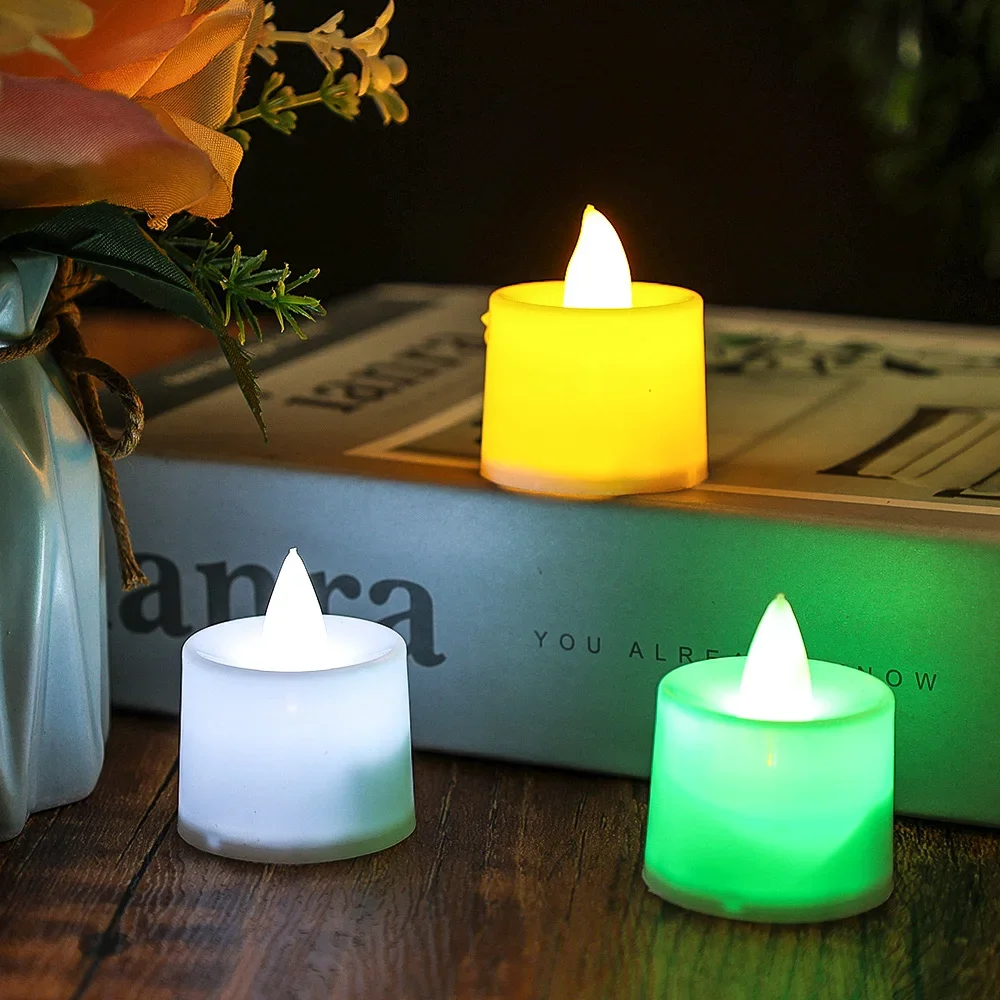 24/1PCS LED Candle Light Flameless Flickering Electronic Tealight Household Smokeless Lighting Wedding Birthday Party Decoration