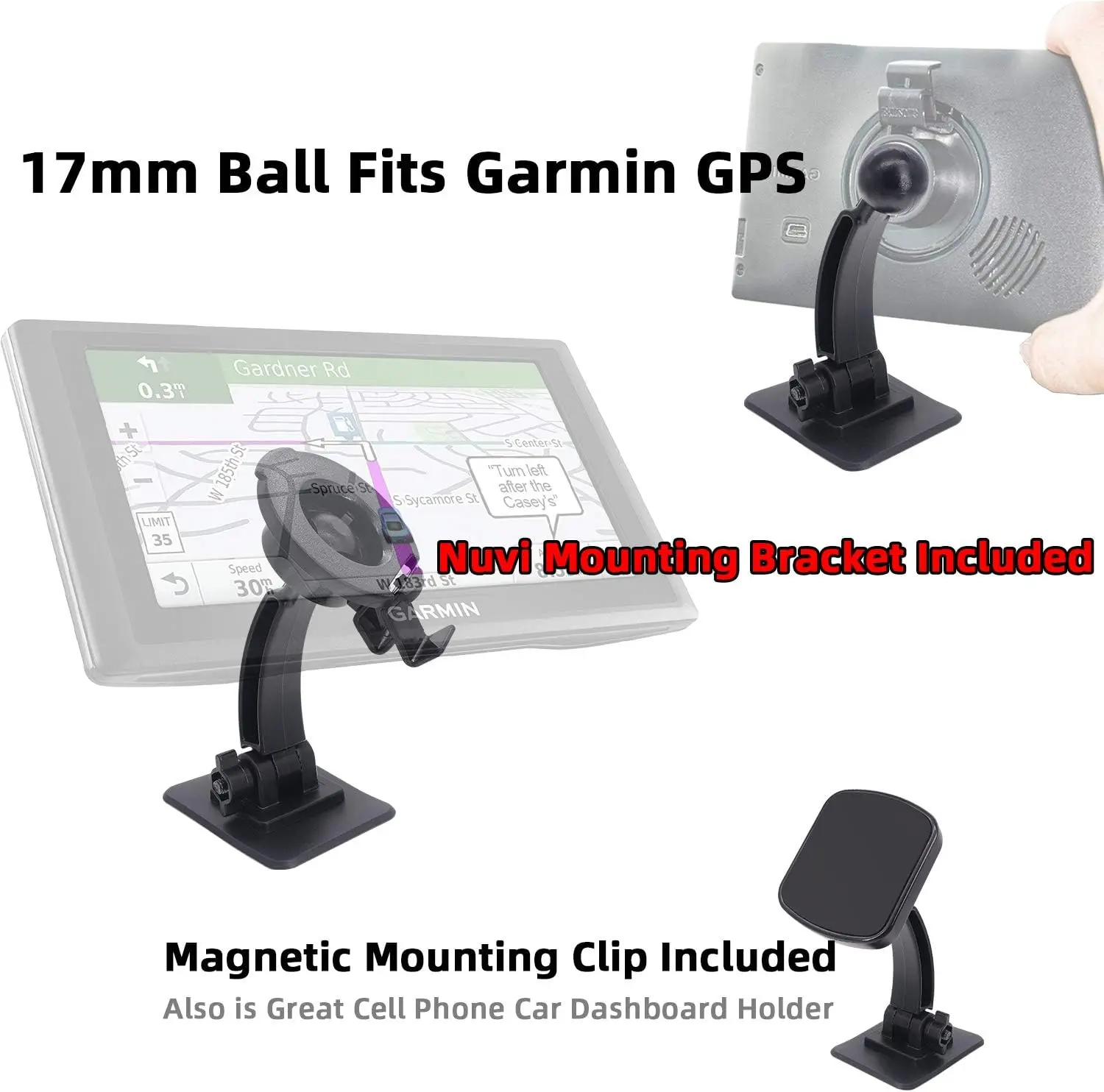 17mm Sticky Adhesive Mount Holder for Garmin GPS & Smart Phones Car Windshield/Dashboard Permanent Holder Soft Base