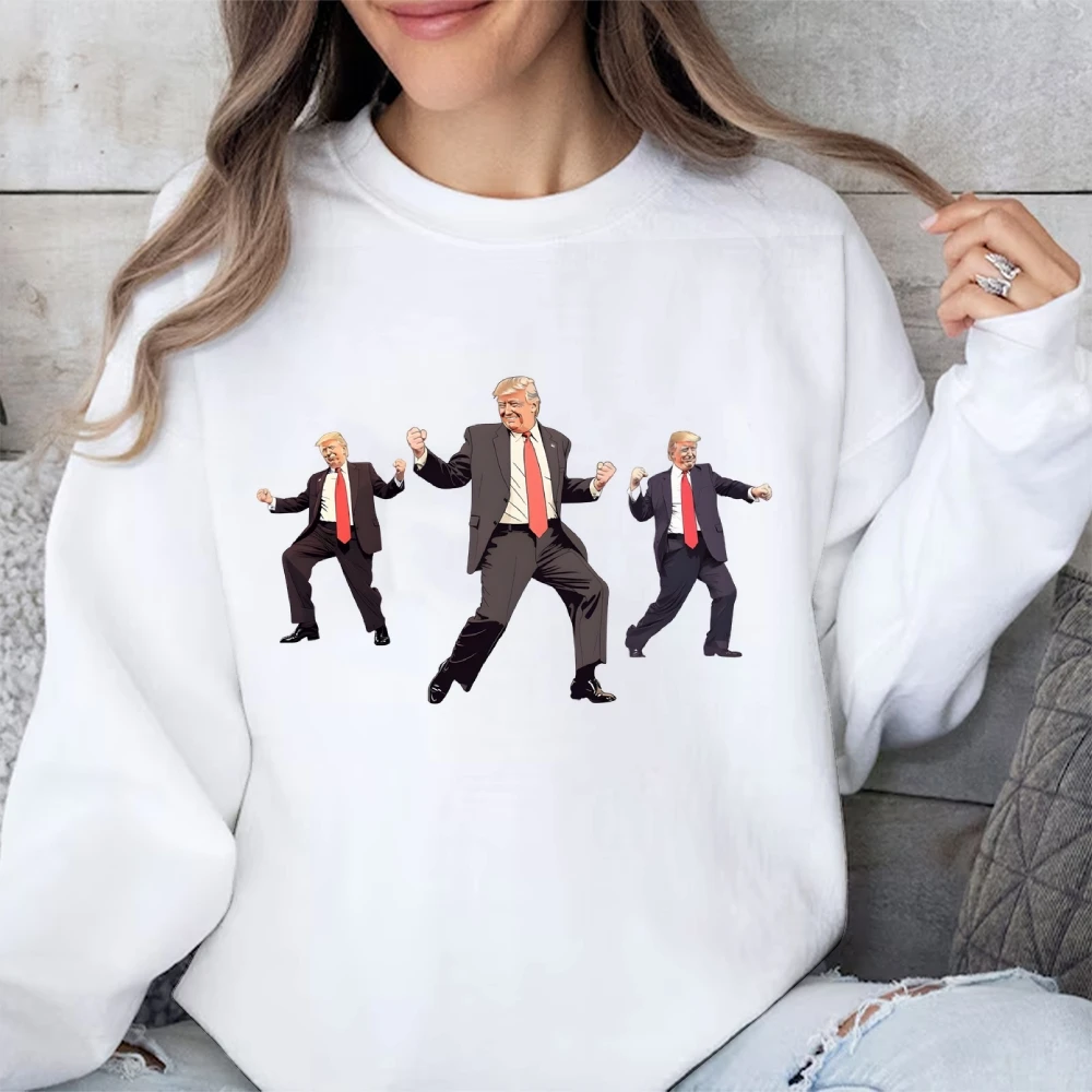 

Trump Election Dance Scene Hooded Sweatshirt Trendy Graphic Pullover Shirt Cusal Sweatshirt Trendy Long Sleeve Shirt Comfort