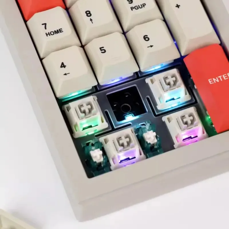 CIDOO V21 لوحة المفاتيح الرقمية اللاسلكية ثلاثي الوضع طوقا الساخن مبادلة RGB مقبض مخصص نك الألومنيوم مكتب الألعاب لوحة المفاتيح الميكانيكية عبر #4