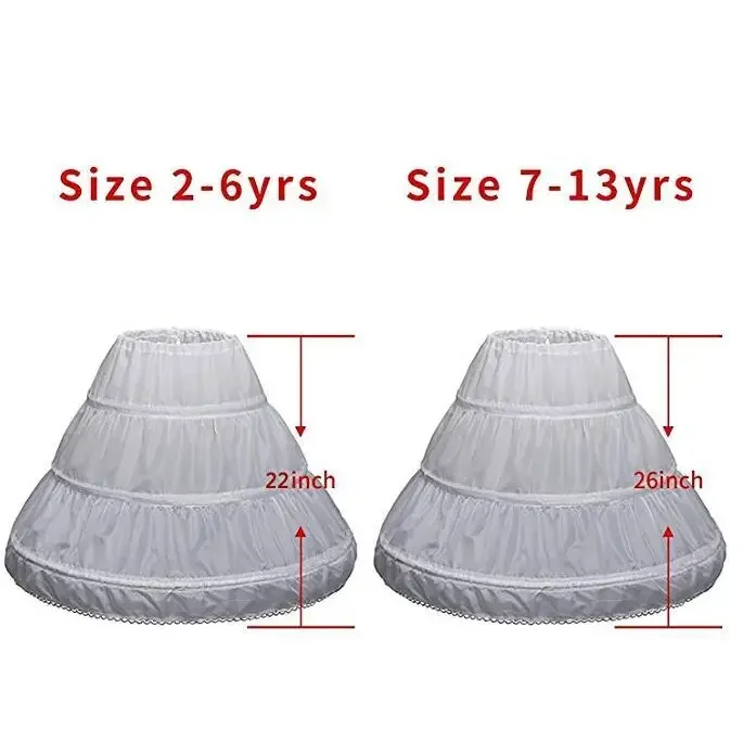 

Children Petticoats Wedding Bride Accessories Half Slip Little Girls Crinoline White Long Flower Formal Dress Underskirt