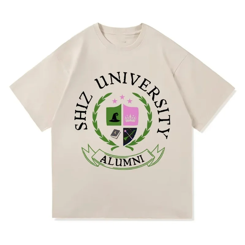 جامعة شيز تي شيرت أزياء المرأة الجمالية الفيلم الشريرة تي شيرت للجنسين عالية الجودة عادية إلفابا غليندا تي شيرتات قطن