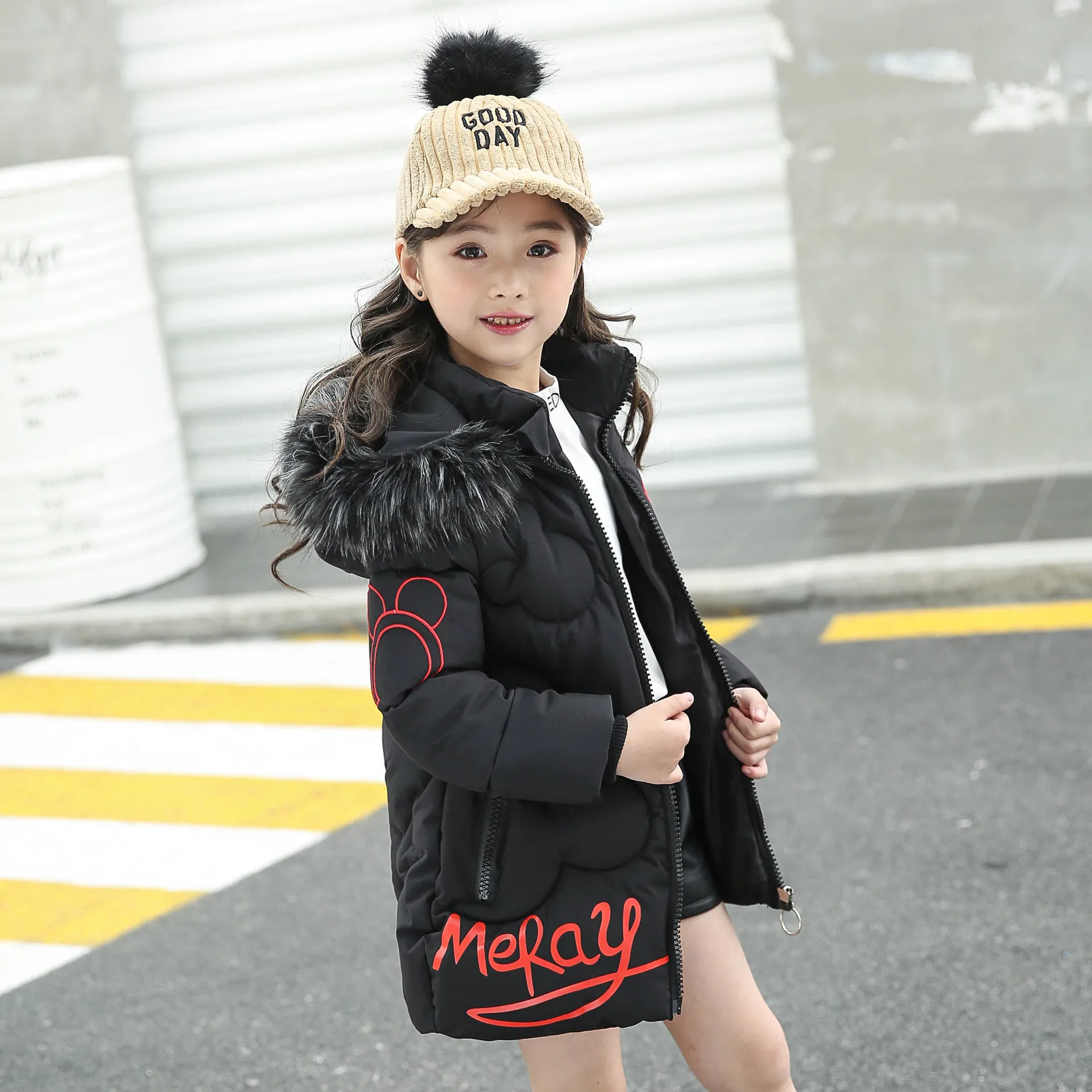 Big Size Thick Warm Girls Winter Jacket Teenager Long Heavy Hooded Windbreaker Outerwear For Kids Children Christmas Present