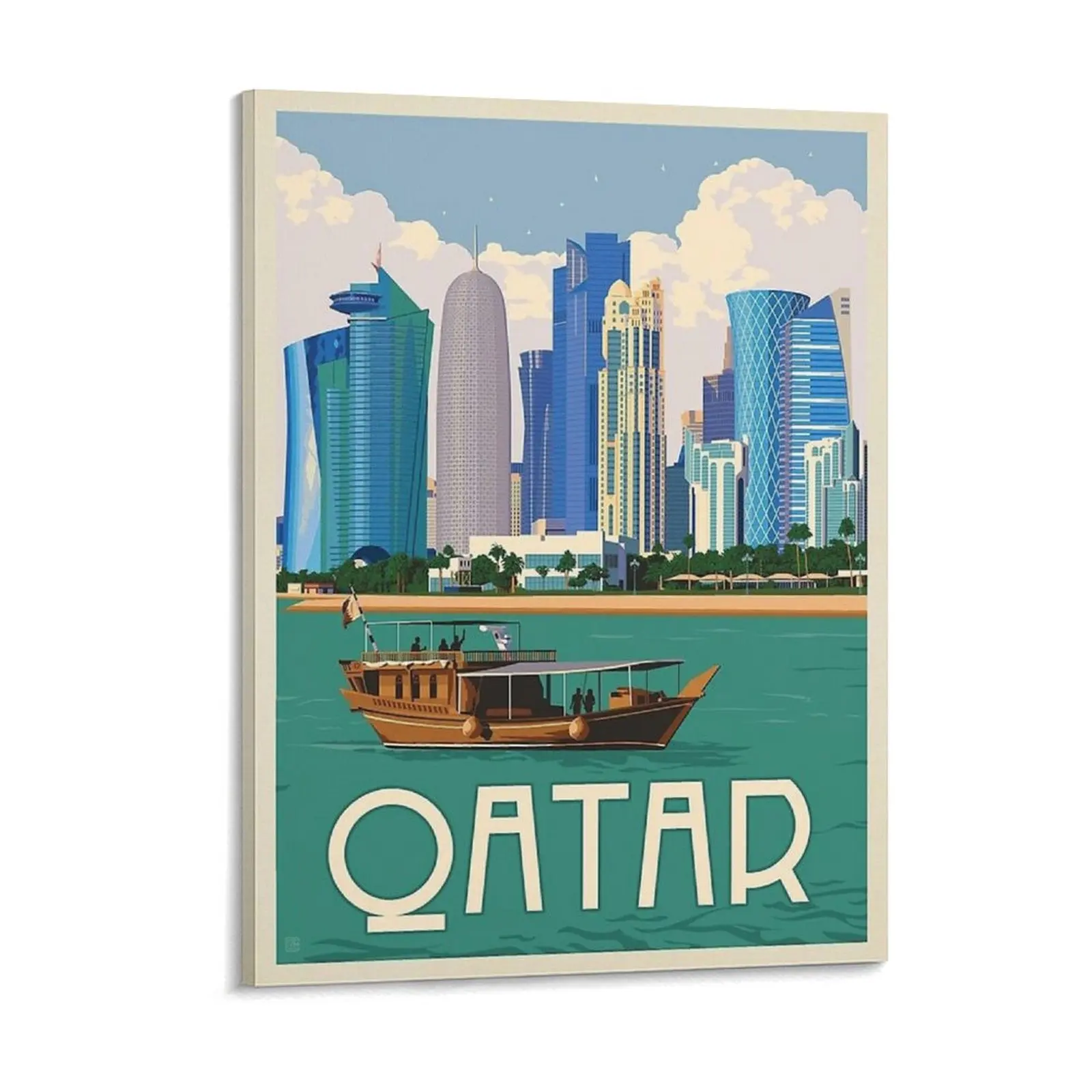

beautiful skyscraper view of Qatar Canvas Painting Rusty Iron Garage Create Cinema Framed Wall Paintings
