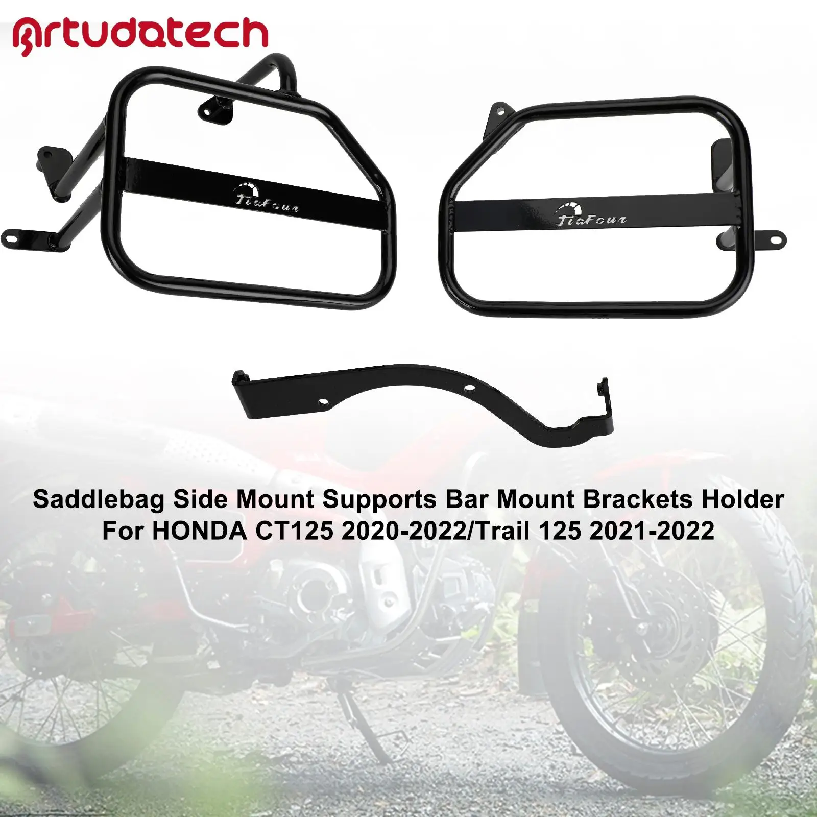 

Artudatech Black Saddlebag Support Mounting Bracket for Honda Ct125 20-22 Trail 125 2021-2022