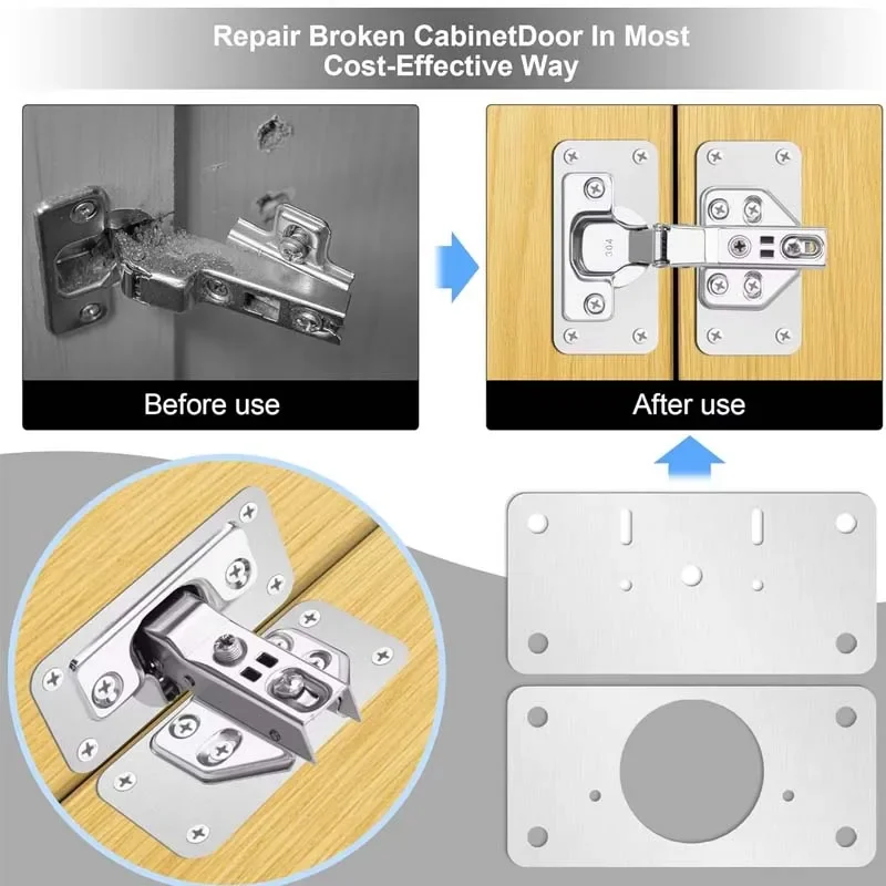 Hinge Repair Plate Cabinet Furniture Drawer Table Scharnier Stainless Steel Household Hardware Hinge Fixing Plate