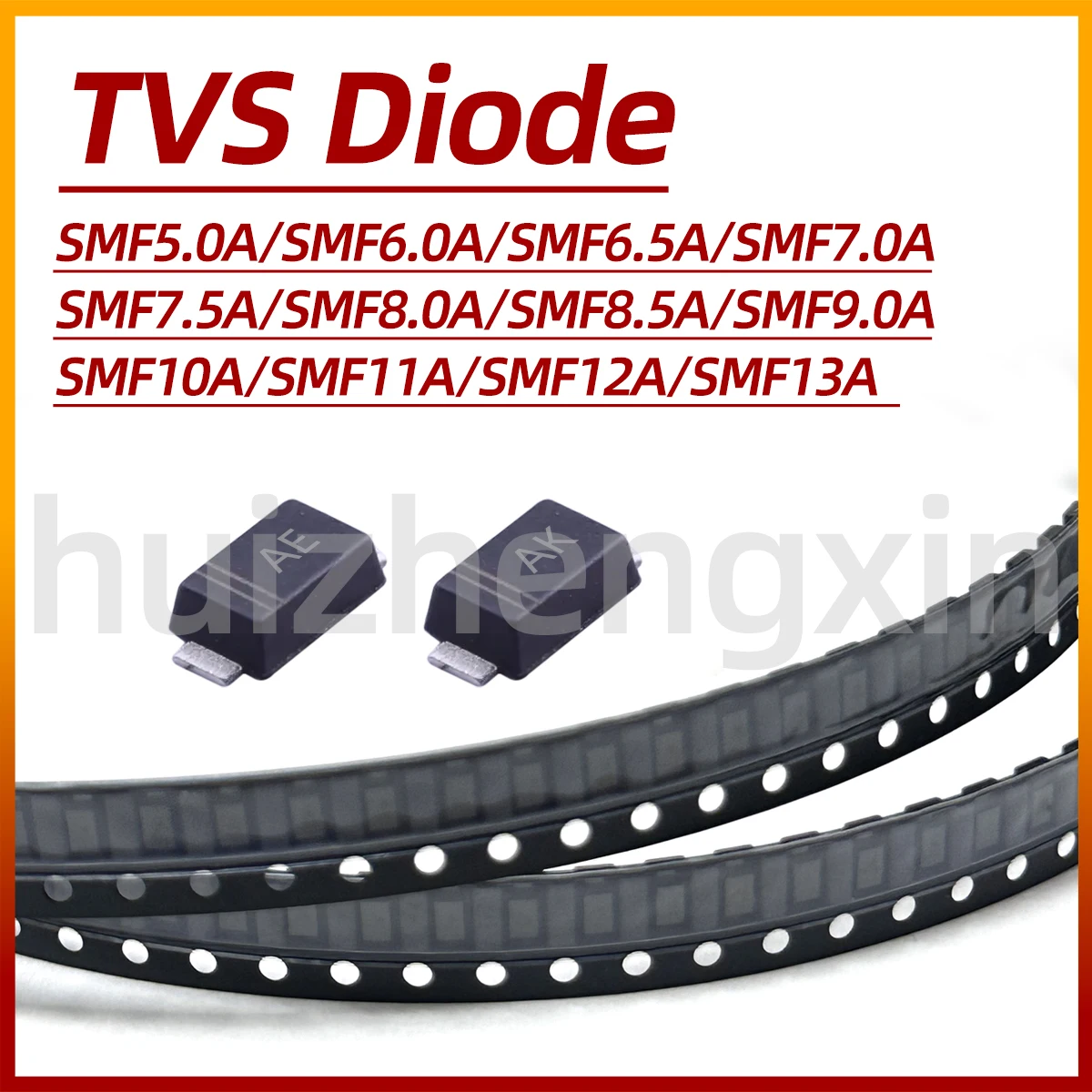 50PCS SMF5.0A SMF6.0A SMF6.5A SMF7.0A SMF7.5A SMF8.0A SMF8.5A SMF9.0A SMF10A SMF11A SMF12A SMF13A SOD-123FL 200W TVS Diode