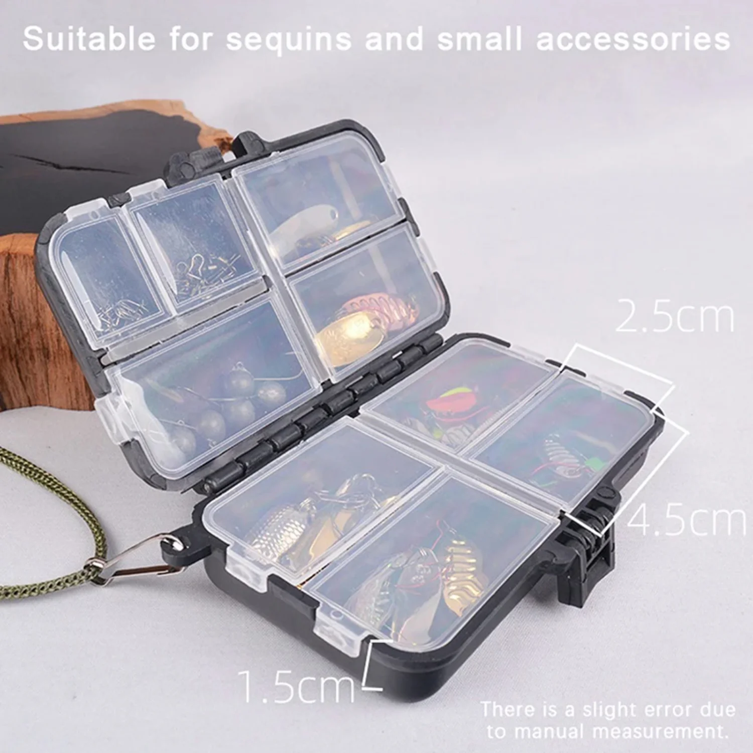 

Mini Case Double Layer Detachable Fishing Tackle Box Fishing Spoon Hook Bait Box Fishing Accessories Snake guard Gaiter Legs