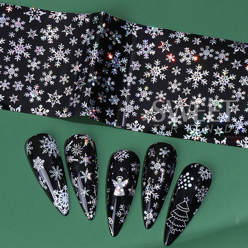 10 قطعة عيد الميلاد المجسم مسمار رقائق مجموعة الشتاء السنة الجديدة نجوم الثلج هدية شجرة عيد الميلاد السماء المرصعة بالنجوم احباط نقل ورقة ديكور #5