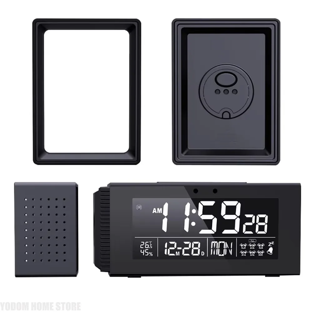 Night Light Alarm Clock IR Sensor FM Radio 6 Alarms Snooze Temp Humidity RGB USB Charging Digital Clock for Bedroom Bedside Desk