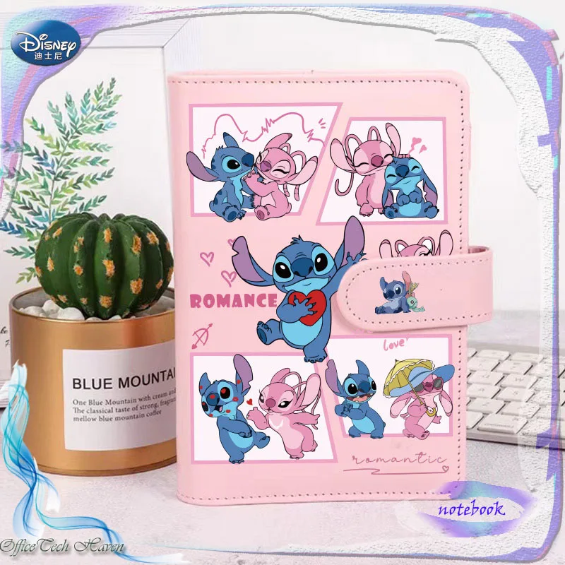 Disney Lilo & Stitch Pu Cartoon Notebook Portable Notepad Cartoon Tablet Supplies School Office Stationery Student Gifts