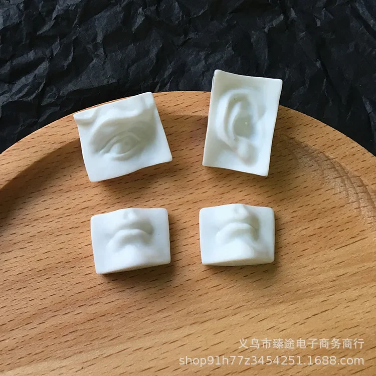 5pcs abstract stereoscopic face, ears, eyes and mouth Flat Back Resin Cabochons Scrapbooking DIY Jewelry Craft Accessories