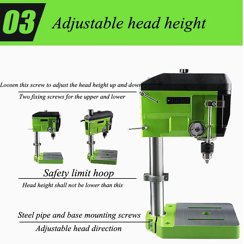 Taladro de cuentas 1,5-13mm Mini taladro de banco multifunción para el hogar 220V herramientas de fabricación de cuentas industriales fresadora 680W