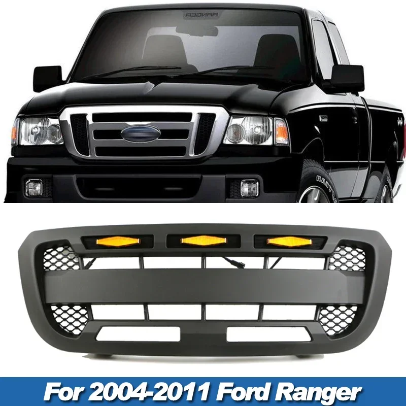 Fit for 2004-2011 Ford Ranger grill with LED lights RANGER grille front bumper modified decorative lights