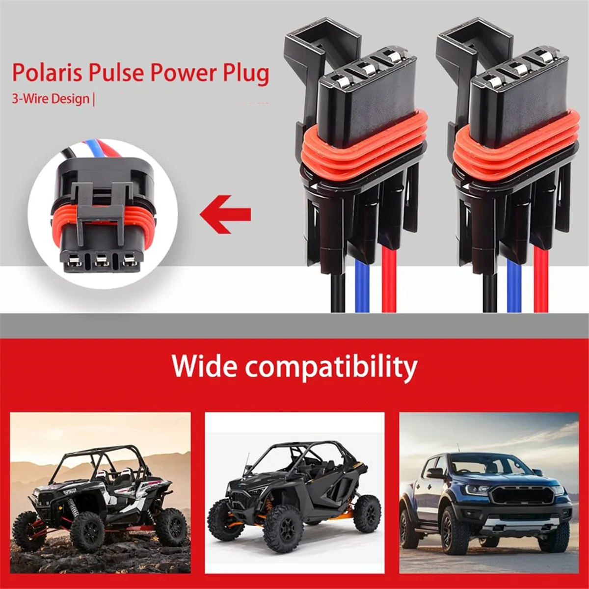 

SSR 6 Pack Pulse Power Plug Connectors for Pulse Bar Wiring Harness for RZR General XP 1000 2018-2025