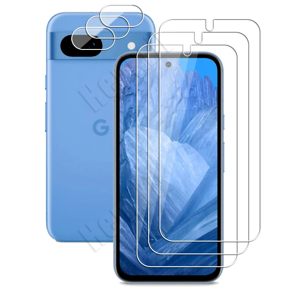 

For Google Pixel 8a (5G) (3pcs) Camera Lens Protector & (3pcs) Tempered Glass Screen Protector