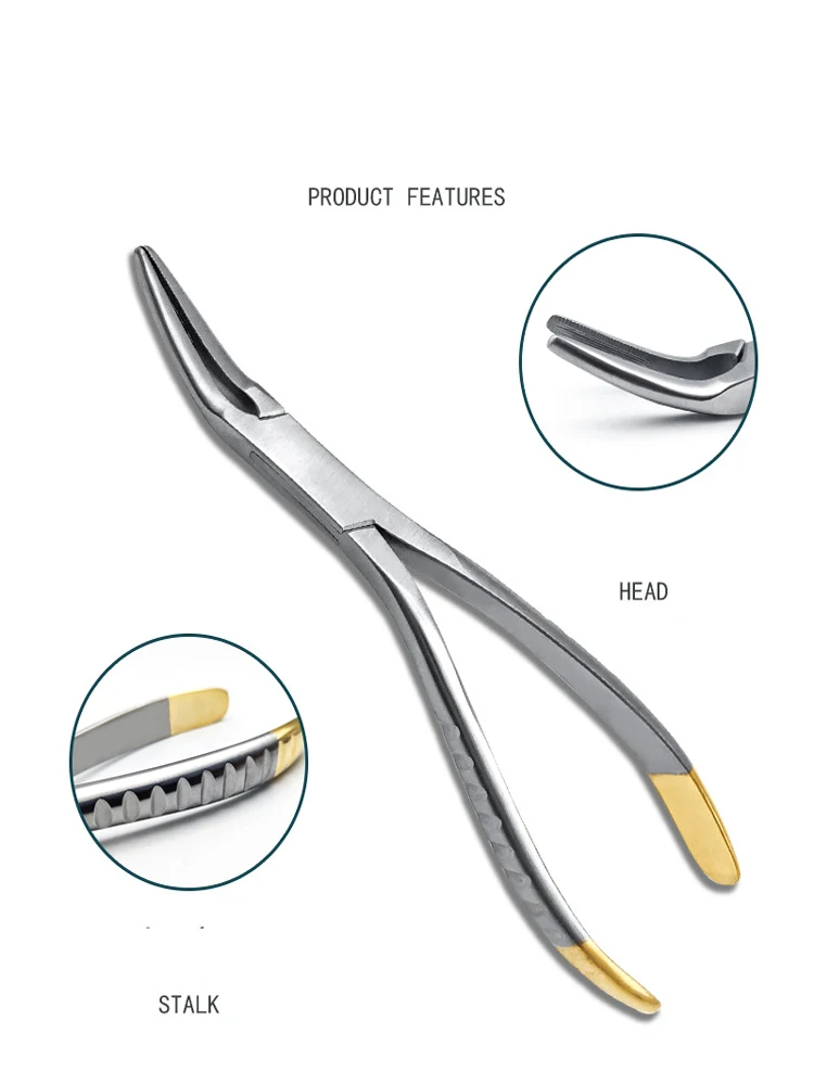 Dental gold handle tooth extraction forceps Maxillomandibular type forceps Oral beauty care