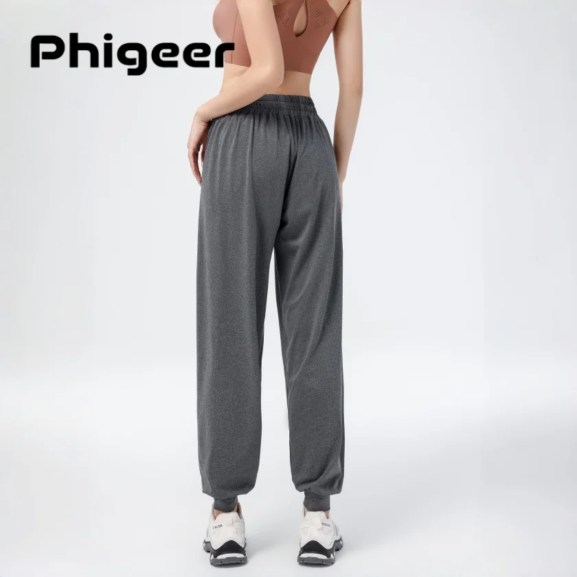 

PHIGEER Женские спортивные штаны с высокой талией и карманами, свободные спортивные брюки для отдыха и спорта на весну-лето, йоге, бега и путешествий 2026