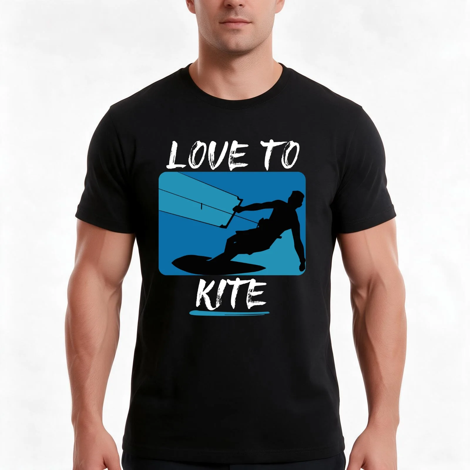 Love to kite T-Shirt, Summer Casual Cotton Tee, Oversized Streetwear Tops, Vintage Graphic Print, Loose Fit Short Sleeve