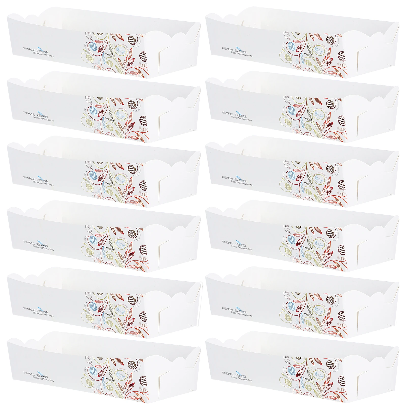 

200 Pcs Food Paper Boxes Firm Grease Proof Snack Holders French Fries Containers Barbecue Supplies Outdoor Packaging