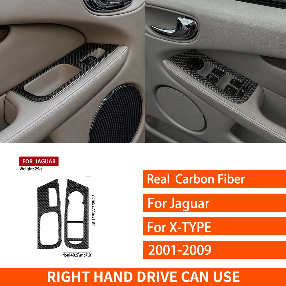 For Jaguar X-TYPE 2001-2009 Real Carbon Fiber Stickers Central