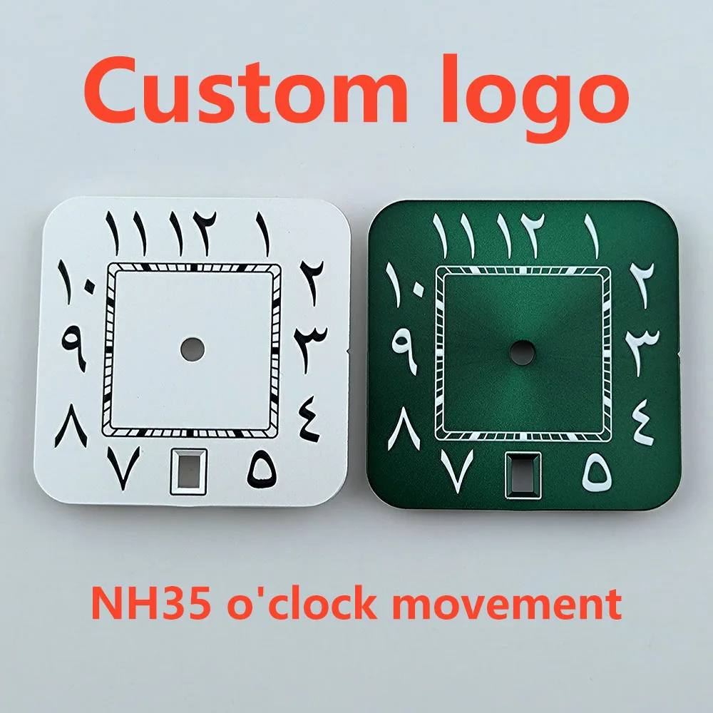 

NH35 Dial S logo Custom Logo Square Dial Roma/Arabic Numeral Dial Square watch fit NH35 date at 6 o'clock movement Repair tools