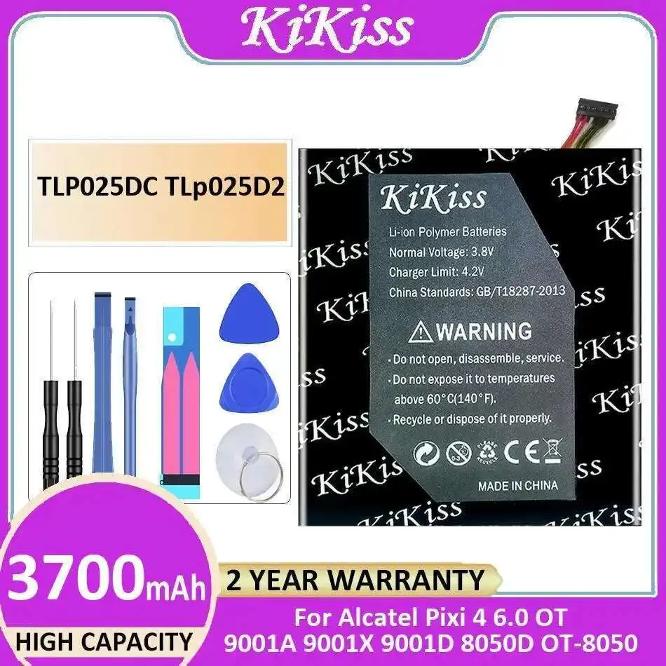 

Mobile Phone Battery TLP025DC Tlp025d2 Durable 3700Mah For Alcatel Pixi 4 6.0 OT 9001A 9001X 9001D 8050D OT-8050 High Capacity