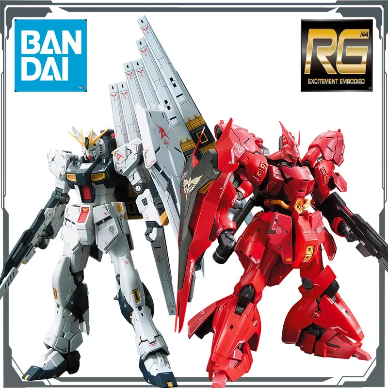 BANDAI RG Real Grade 1/144 RX-93 Nu Gundam / MSN-04 Sazabi Char's Counterattack Articulated Mecha Plastic Model Kits Assembly