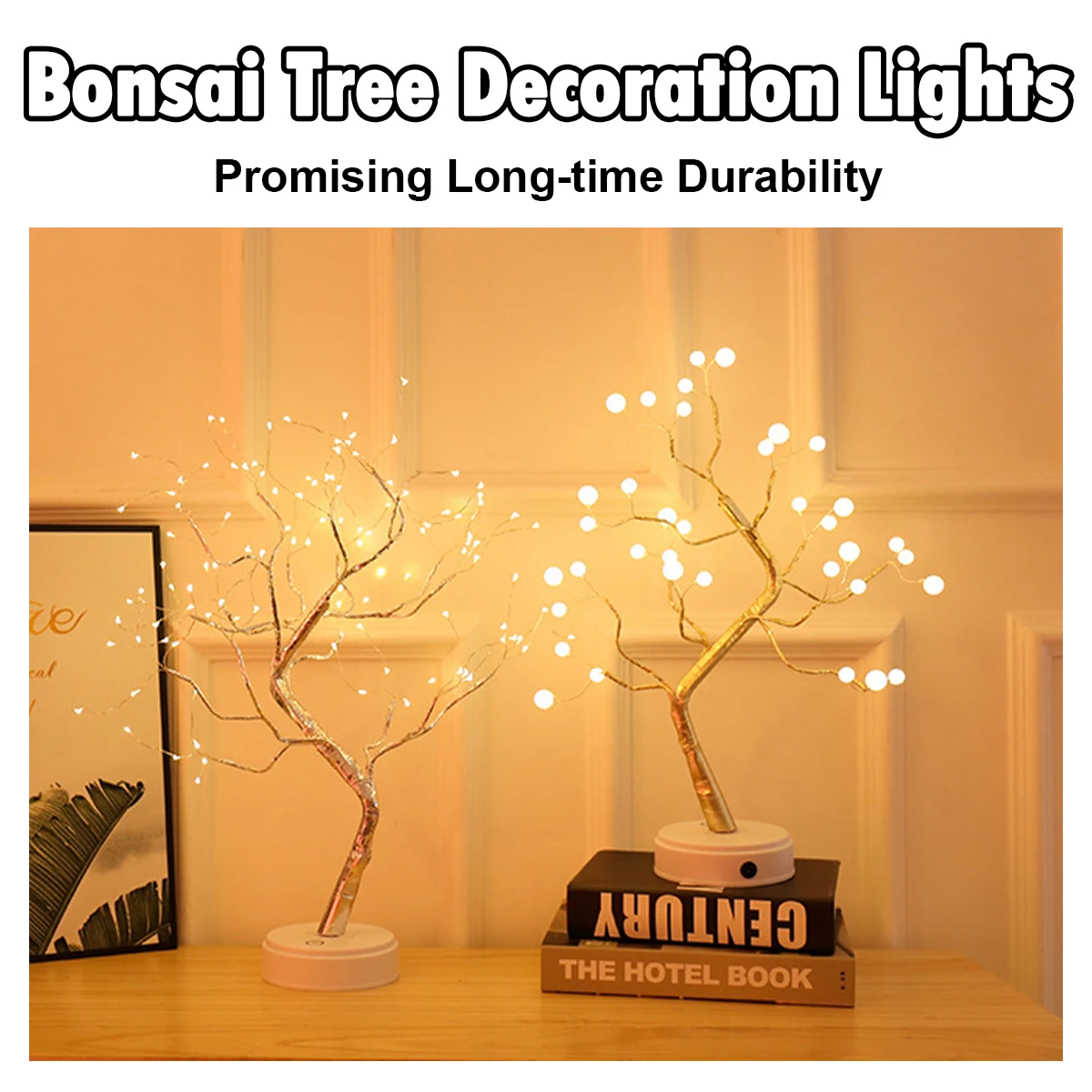 36/72/108 Bonsai Tree Led Lamp 8modes Switch Nightlights Tabletop Copper Bedroom Christmas Birch Mini Wire Diy Battery Room Home