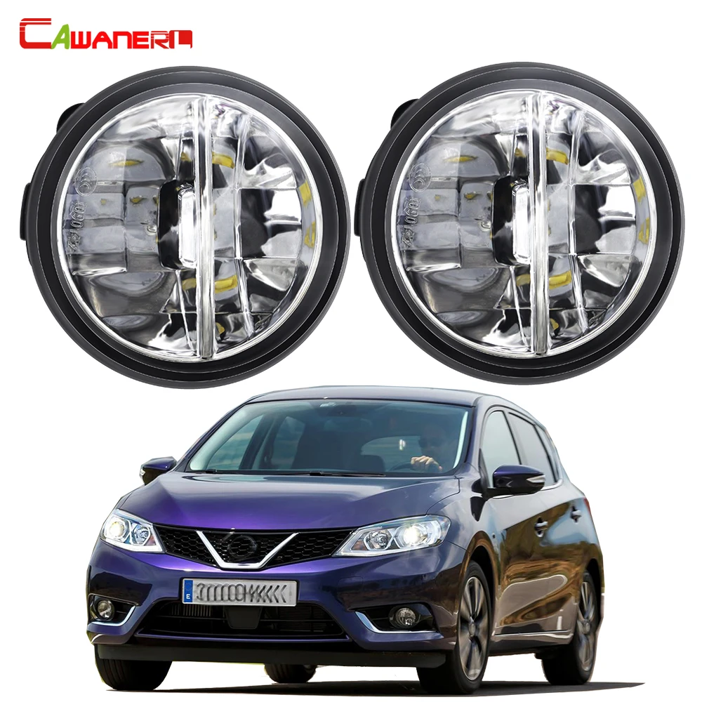 2 X 30W Car Front Fog Light Assembly DRL H11 LED Fog Daytime Running Lamp For Nissan Pulsar C12 Hatchback 2013 2014 2015 2016