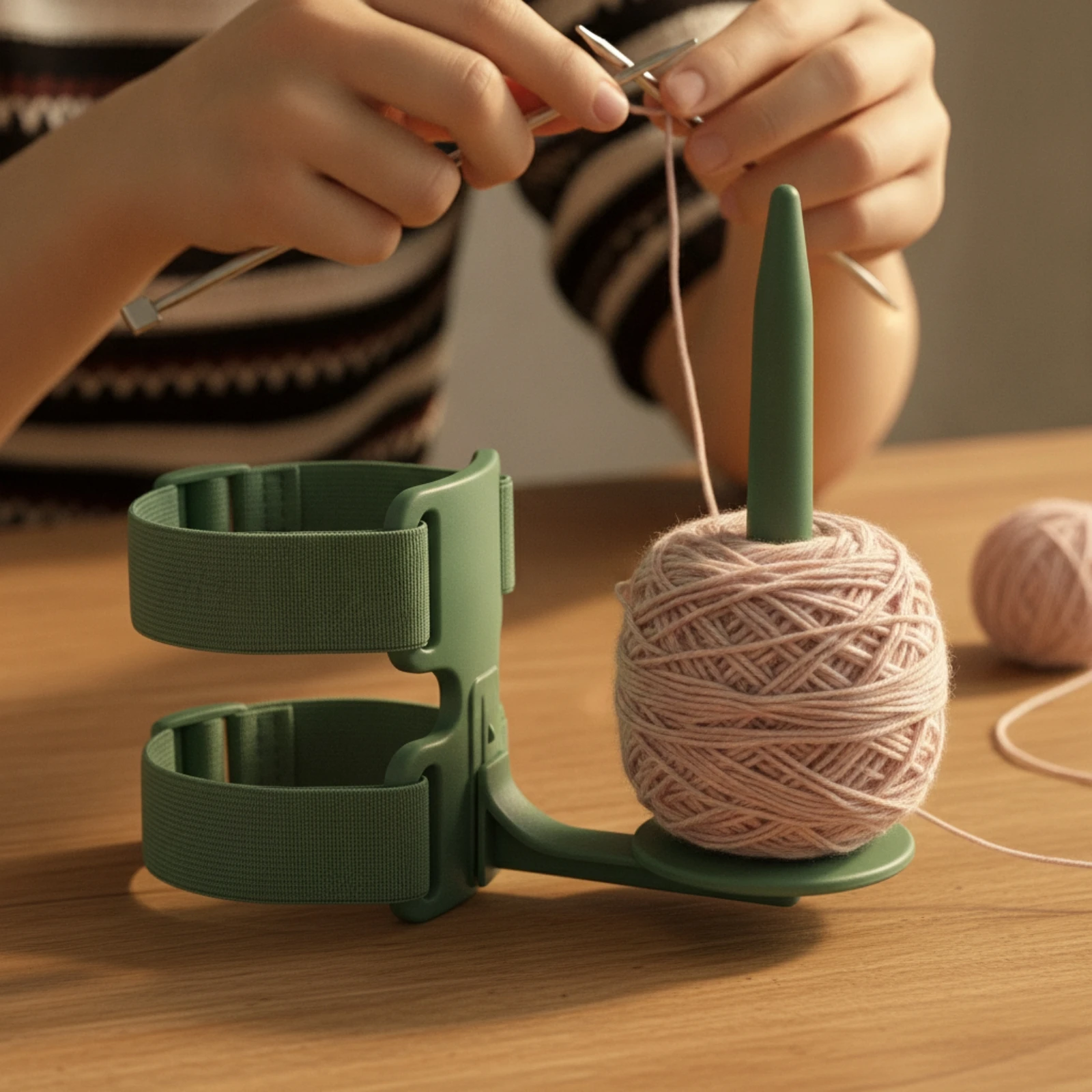 Forearm Yarn Holder Hands-Liberated Yarn Holder with Arm Strap Craft Tool Portable Adjustable for Knitters