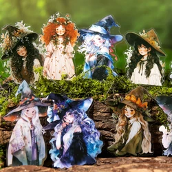 Yoofun 10pcs/lot Cute Witchs Story PET Sticker Pack Witch Collage Junk Journal Materials Supplies Scrapbooking Label