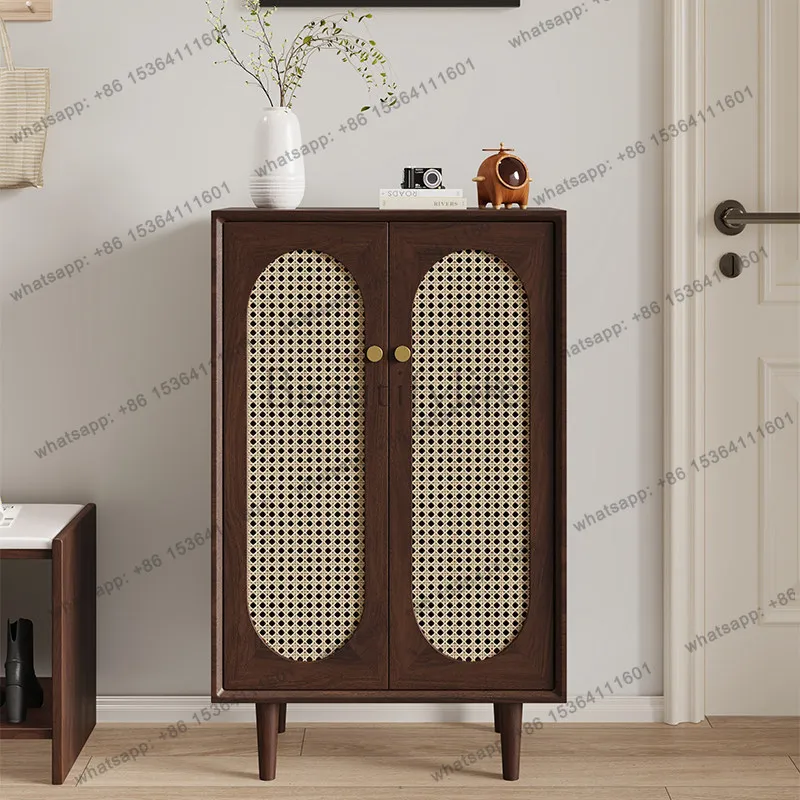 Strong Retro Small Shoe Cabinet Design Dustproof Solid Wood Shoe Cabinet Living Room Luxury
