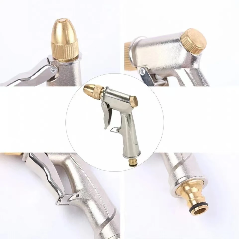 Powerful High Pressure Car Wash Water Gun Tuhao Gold Water Gun Pure Copper Bullet Pacifier Spray Gun Garden Water Gun