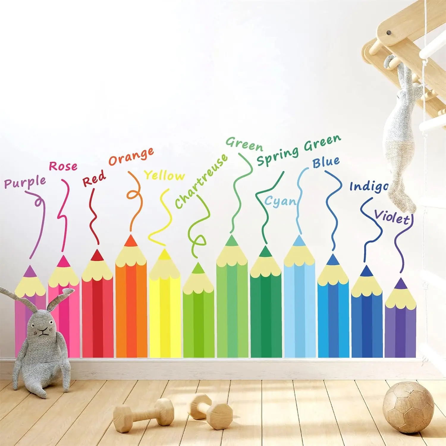 Multi Cartoon Colorful Crayons Inspiral Wall Sticker Classroom Schoo Inspirational Motivational Quote Wall Decal for Bedroom