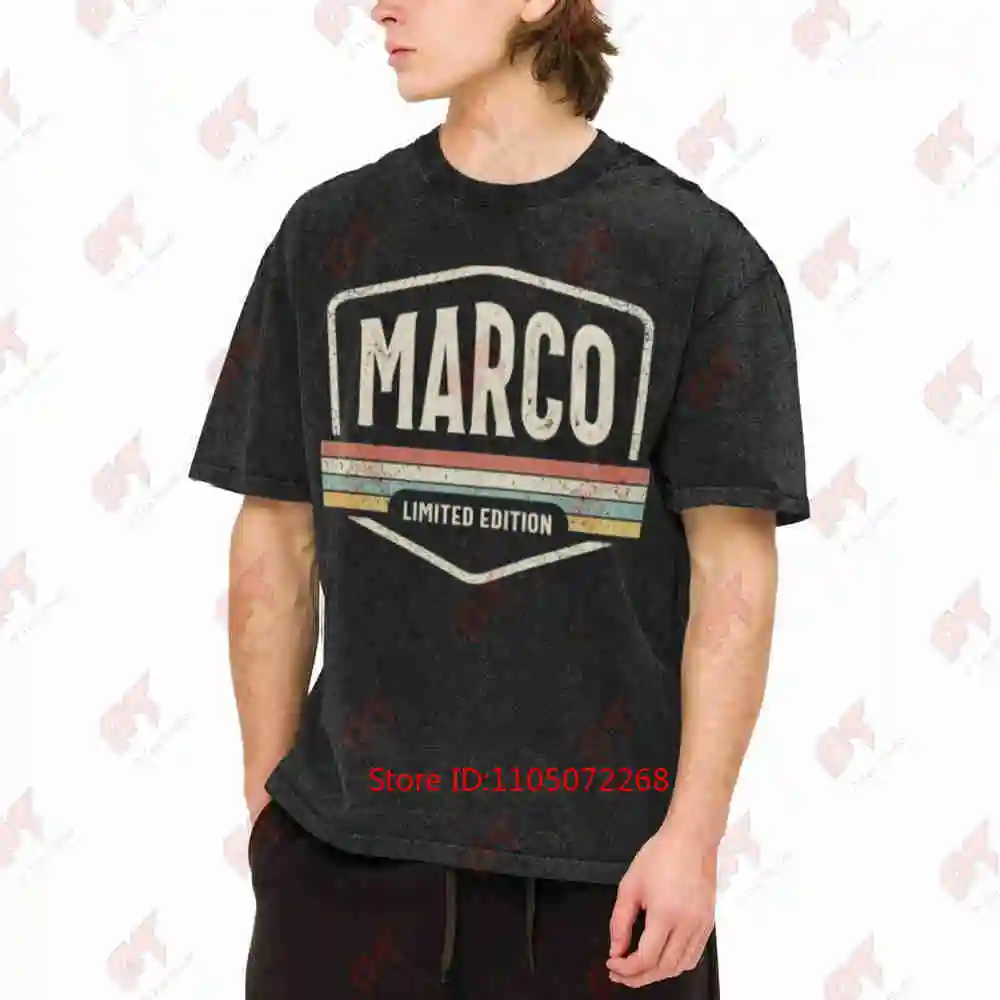 Marco Personalized Name Vintage Washed Tee Pure Cotton T-Shirt