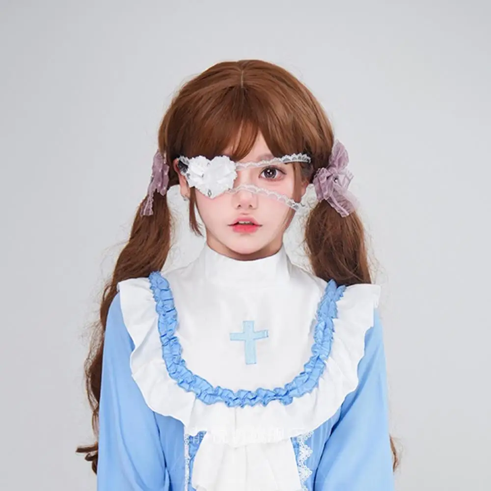 レースクロスボウハートアイマスク女性セクシーメイドテーマゴシックロリータJKブラックロールプレイングマスクコスチュームカーニバルコスプレ小道具