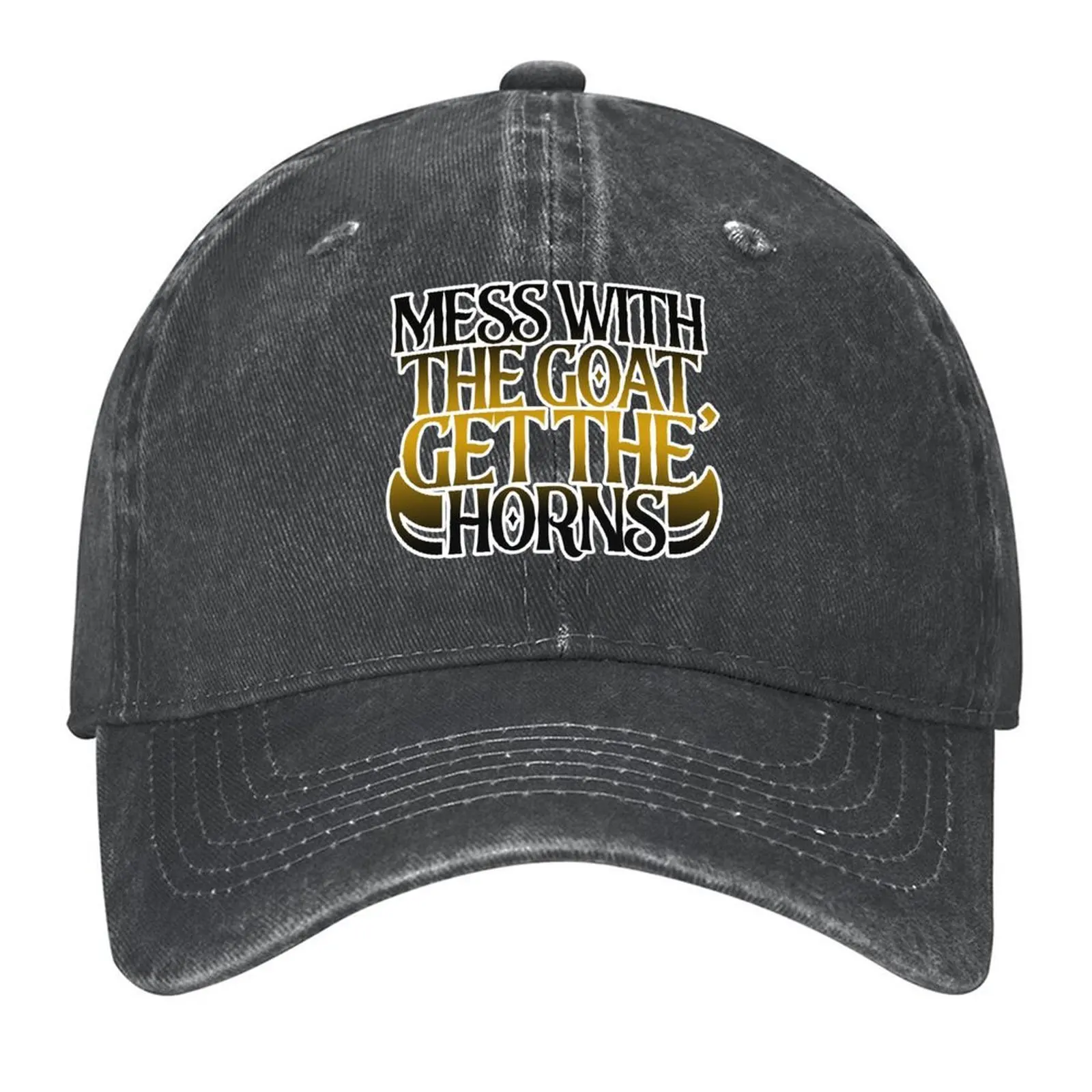 

mess with the goat, get the horns Baseball Cap Hat Man For The Sun sun hat fun hats fishing caps man Women Beach Fashion Men's