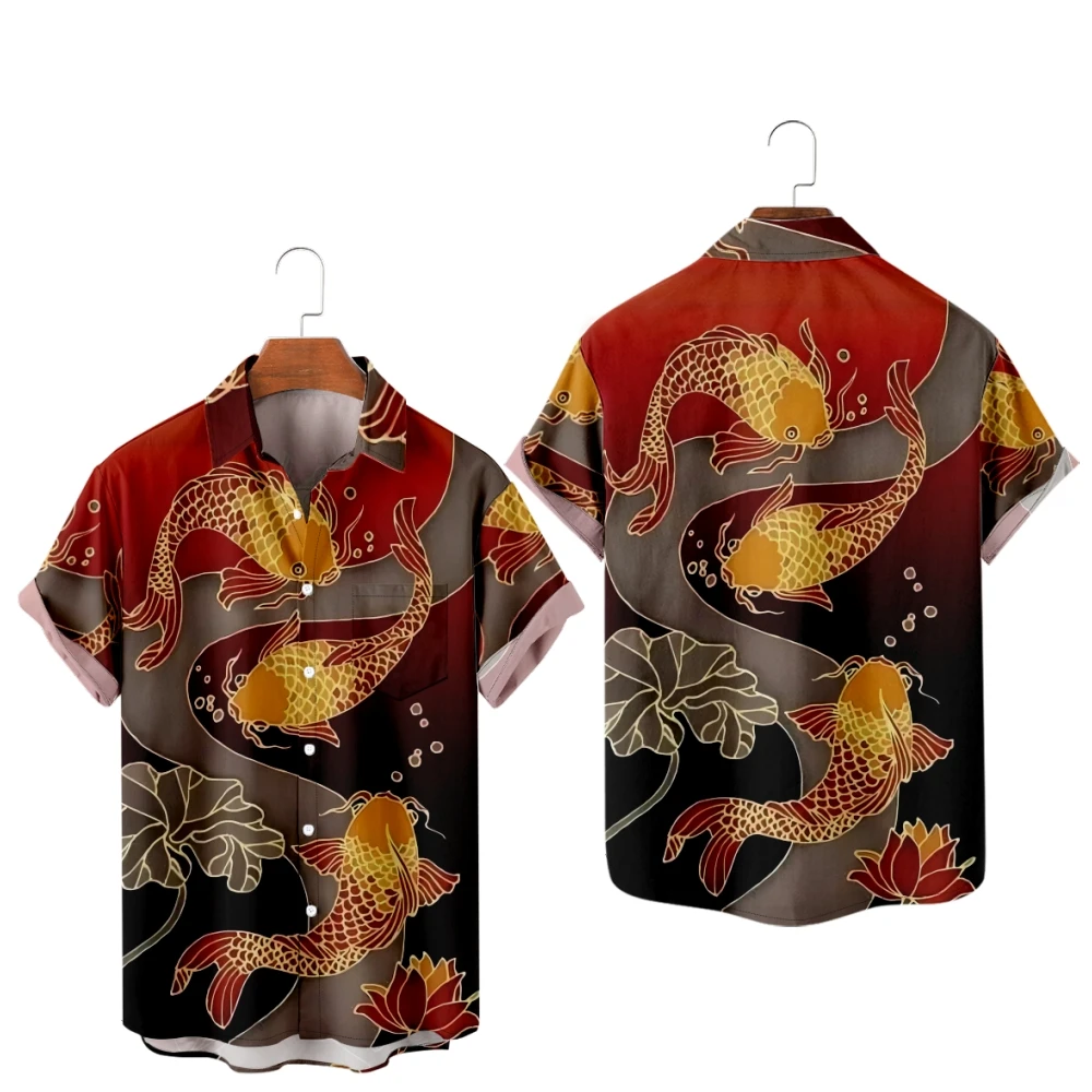 Hawaiian Shirts for Men Cool Alien Surf Print Short Sleeve Shirts Hawaii Summer Beach Vacation Tops Breathable