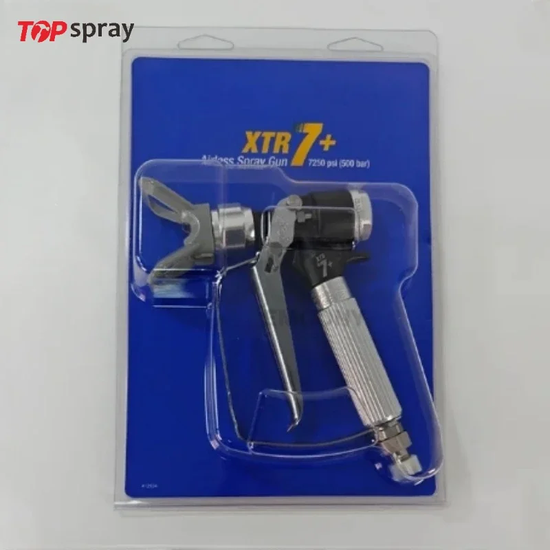 

Topspra XTR5 XTR6 XTR7 Airless Spray Gun for 500Bar Spraying Paint Jobs Round Handle 4-Finger Trigger No Tip Protective Coatings