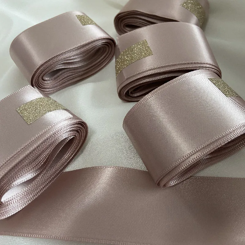 Silk Satin Ribbon Roll 25 40mm DIY Artificial Silk Rose Mauve Beige Wedding Party Decoration Gifts Scrapbooking Crafts Supplies