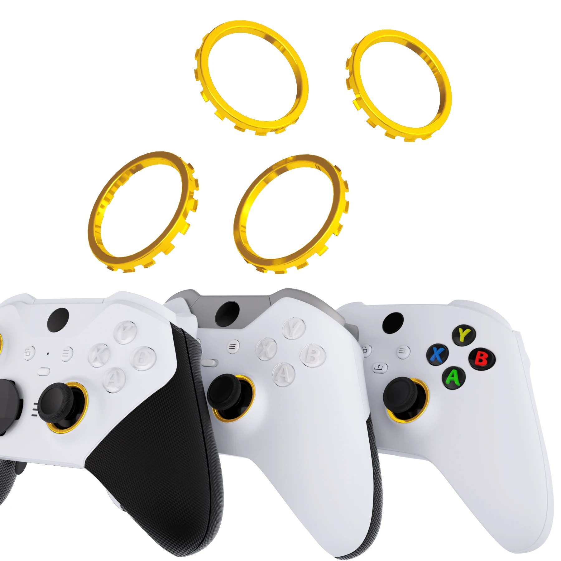 eXtremeRate Accent Rings for Xbox Elite Series 2 Core & Elite Series 2 & One Elite, for Xbox Series X/S Controller - Chrome Gold