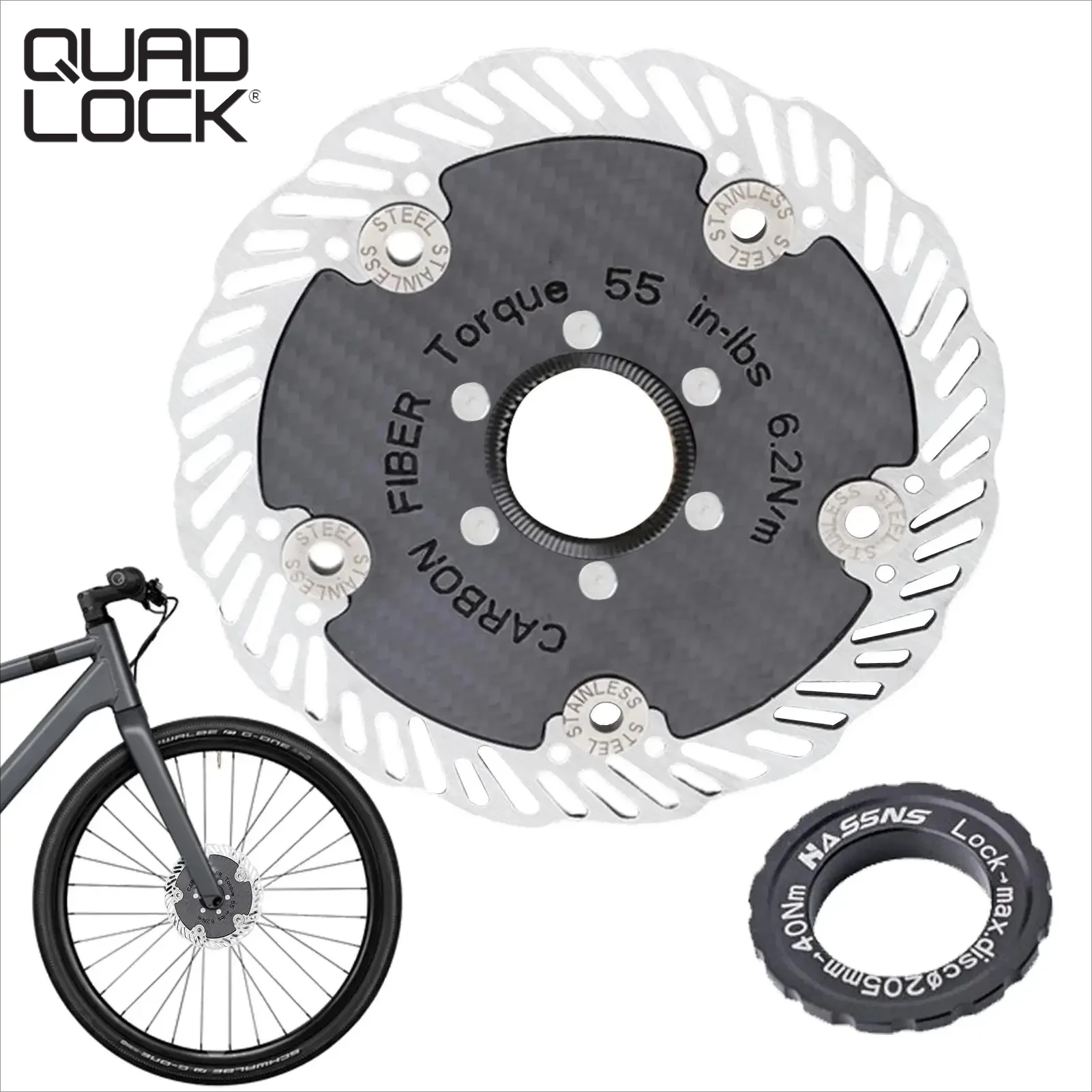 

High-Strength Carbon Fiber Disc Brake For Rotor Six-Bolt Center Lock Fit For Road Bike And Mountain Bike Wheels Bike Accessories