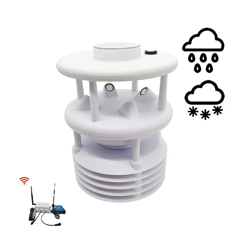 CE SDI12 LORA LORAWAN WIFI 4G GPRS Outdoor Eight Parameters Compact Weather Station for Electricity Power Towers